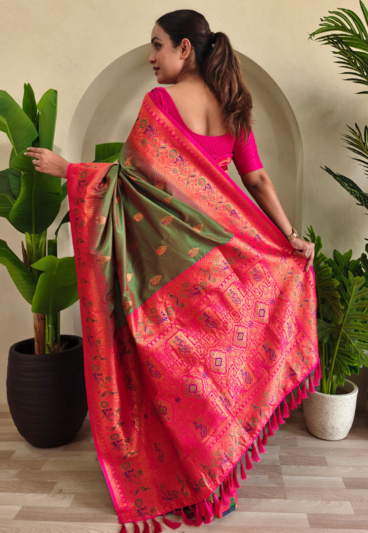 Green Silk Paithani Saree