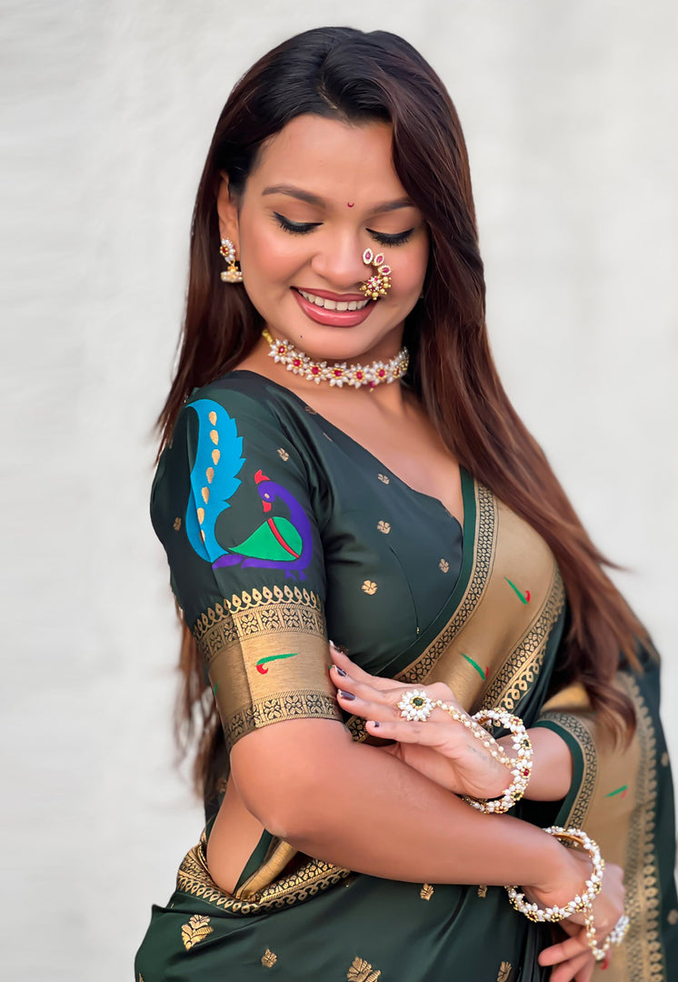 Green Silk Paithani Saree
