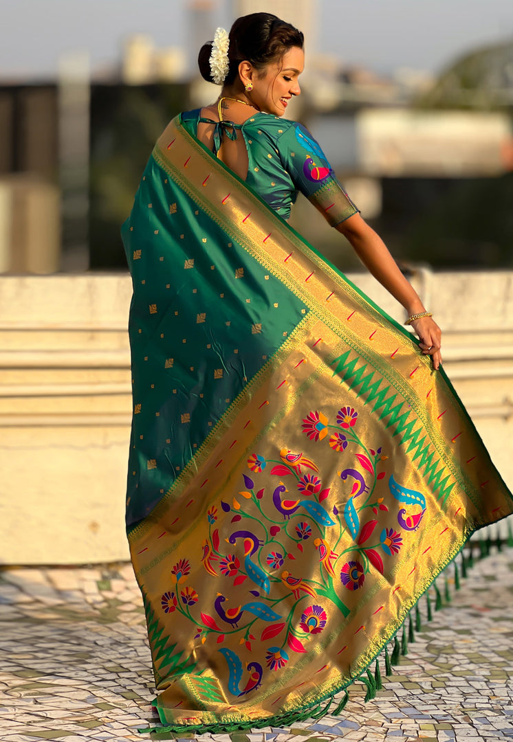 Green Silk Paithani Saree