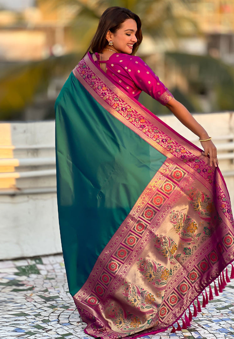 Green Silk Paithani Saree