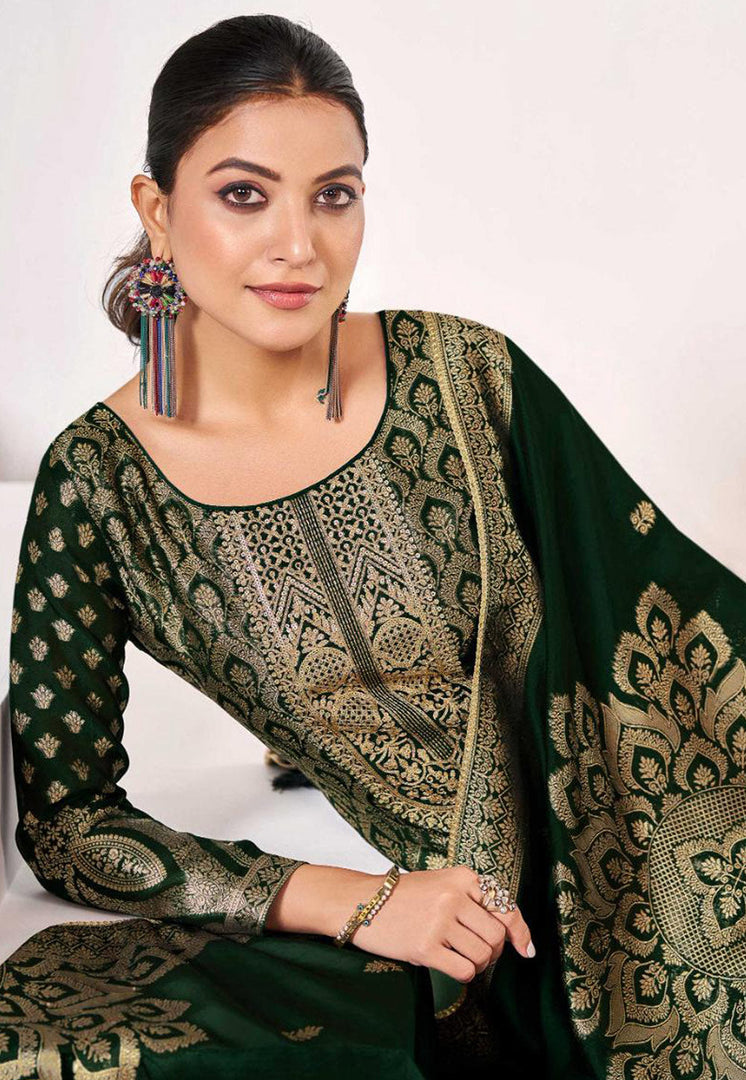Green Silk Pakistani Suit