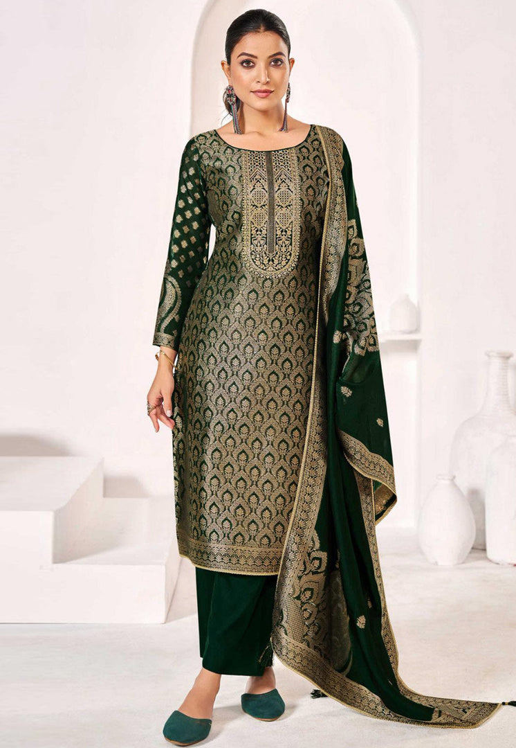 Green Silk Pakistani Suit