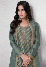 Load image into Gallery viewer, Green Silk Palazzo Suit
