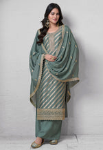 Load image into Gallery viewer, Green Silk Palazzo Suit
