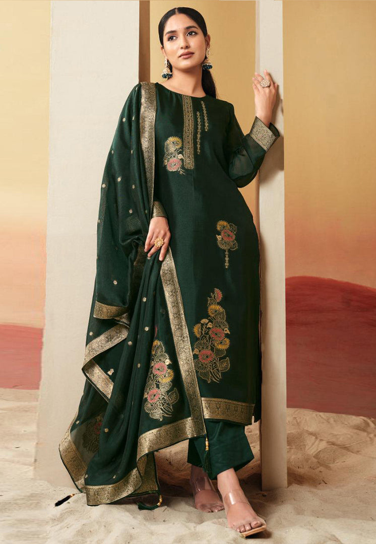 Green Silk Pant Style Suit