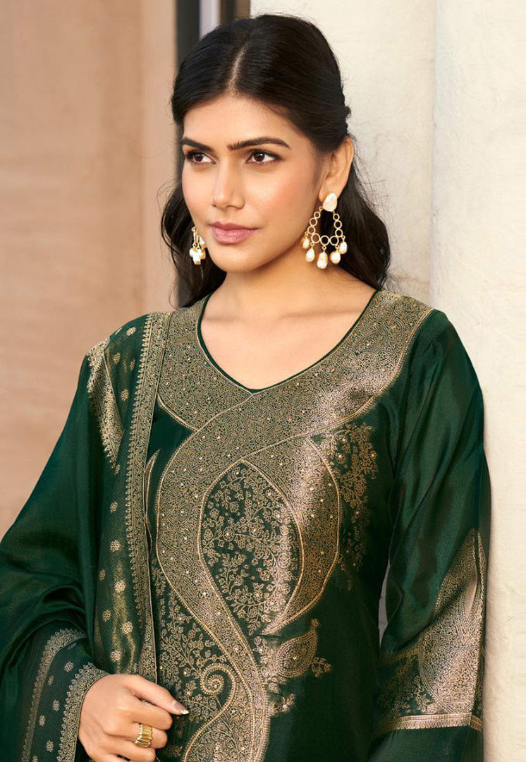 Green Silk Pant Style Suit