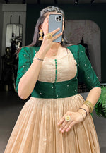 Load image into Gallery viewer, Green Silk Printed Gown
