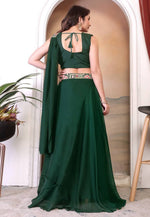 Load image into Gallery viewer, Green Silk Readymade A Line Lehenga Choli
