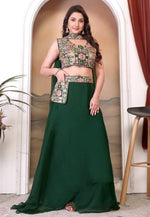 Load image into Gallery viewer, Green Silk Readymade A Line Lehenga Choli
