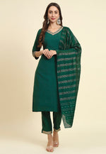 Load image into Gallery viewer, Green Silk Readymade Pakistani Suit
