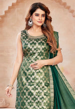 Load image into Gallery viewer, Green Silk Readymade Pakistani Suit
