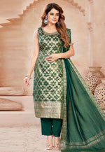 Load image into Gallery viewer, Green Silk Readymade Pakistani Suit
