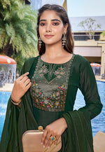 Load image into Gallery viewer, Green Silk Readymade Pakistani Suit
