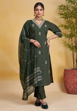 Load image into Gallery viewer, Green Silk Readymade Pant Style Suit
