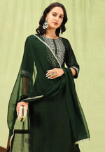 Load image into Gallery viewer, Green Silk Readymade Pant Style Suit
