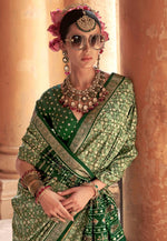 Load image into Gallery viewer, Green Silk Saree With Blouse

