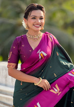 Load image into Gallery viewer, Green Silk Saree With Blouse
