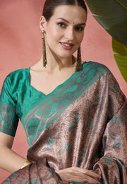 Green Silk Saree With Blouse