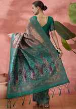 Load image into Gallery viewer, Green Silk Saree With Blouse
