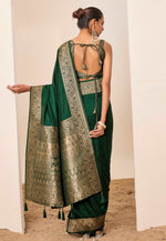 Load image into Gallery viewer, Green Silk Saree With Blouse
