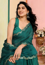 Load image into Gallery viewer, Green Silk Saree With Blouse