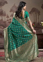 Load image into Gallery viewer, Green Silk Saree With Blouse