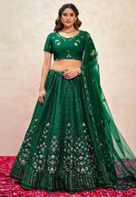 Load image into Gallery viewer, Green Silk Wedding Lehenga Choli
