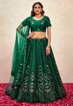 Load image into Gallery viewer, Green Silk Wedding Lehenga Choli
