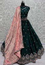 Load image into Gallery viewer, Green Silk Wedding Lehenga Choli

