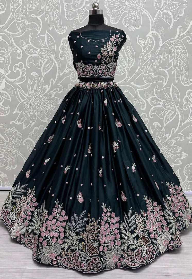 Green Silk Wedding Lehenga Choli