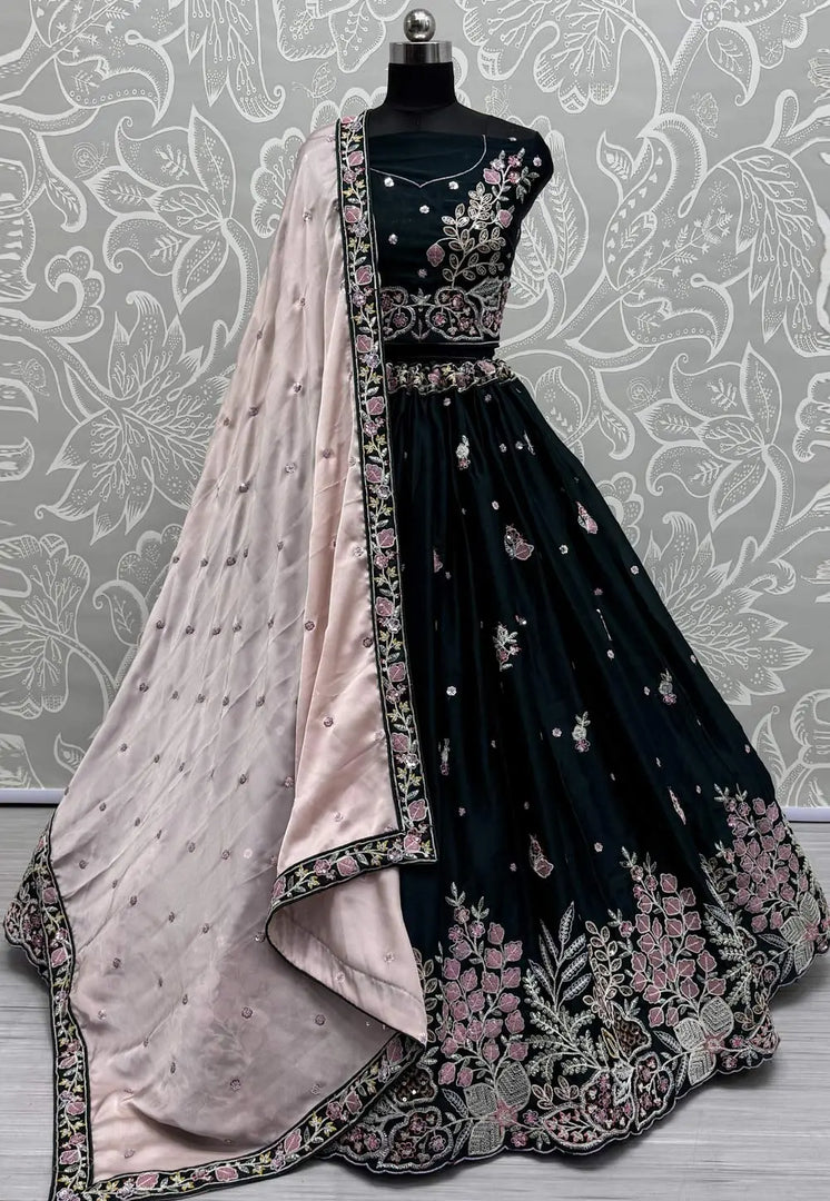 Green Silk Wedding Lehenga Choli