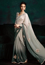 Load image into Gallery viewer, Green Tissue Half N Half Saree
