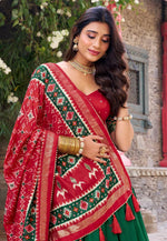 Load image into Gallery viewer, Green Tussar Silk Lehenga Choli
