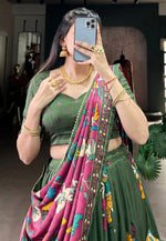 Load image into Gallery viewer, Green Tussar Silk Lehenga Choli

