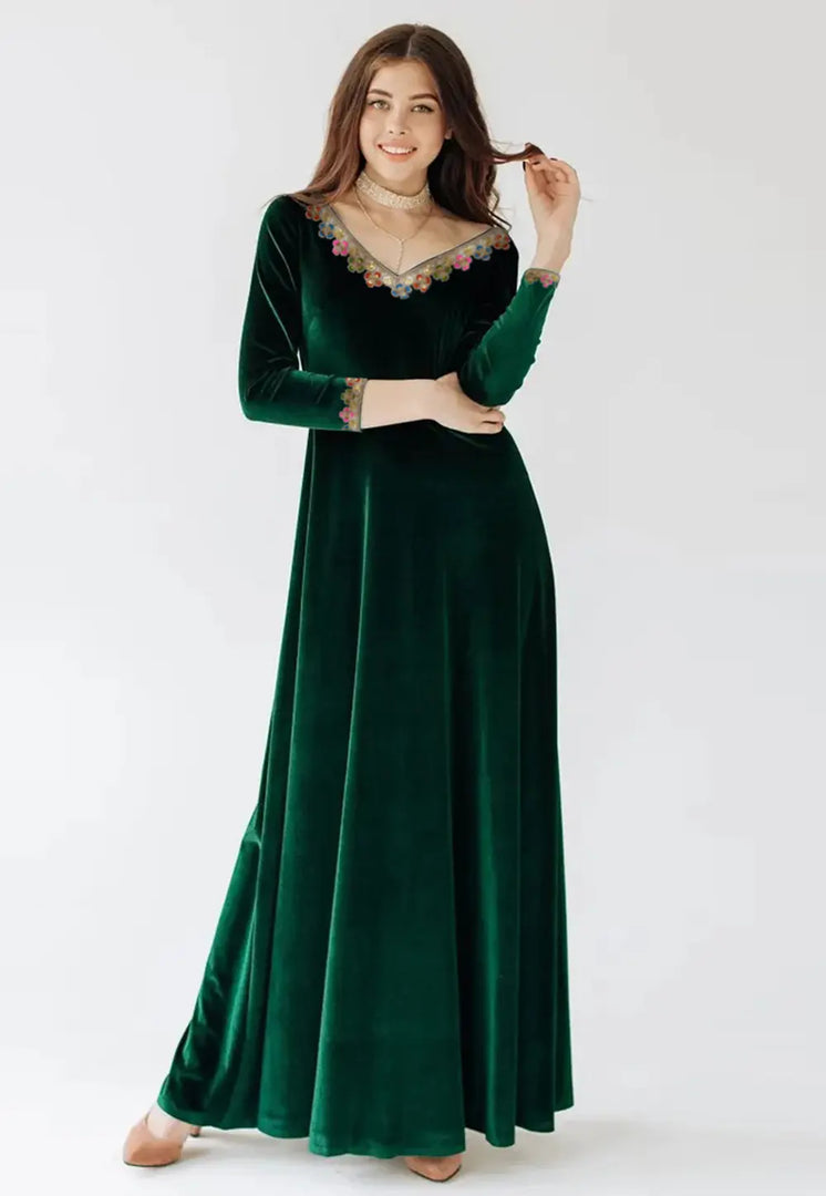 Green Velvet Gown
