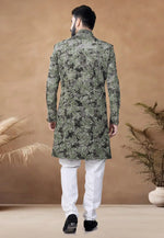 Load image into Gallery viewer, Green Velvet Indo Western Suit
