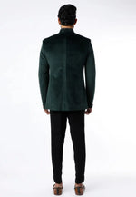 Load image into Gallery viewer, Green Velvet Jodhpuri Suit
