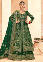 Load image into Gallery viewer, Green Velvet Long Choli Lehenga
