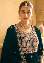 Load image into Gallery viewer, Green Velvet Pakistani Suit
