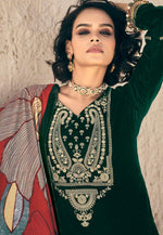 Load image into Gallery viewer, Green Velvet Pakistani Suit
