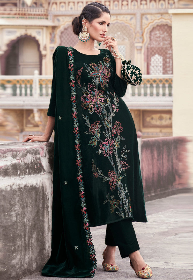 Green Velvet Pant Style Suit