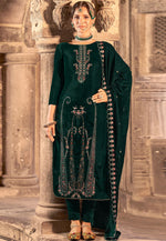 Load image into Gallery viewer, Green Velvet Pant Style Suit

