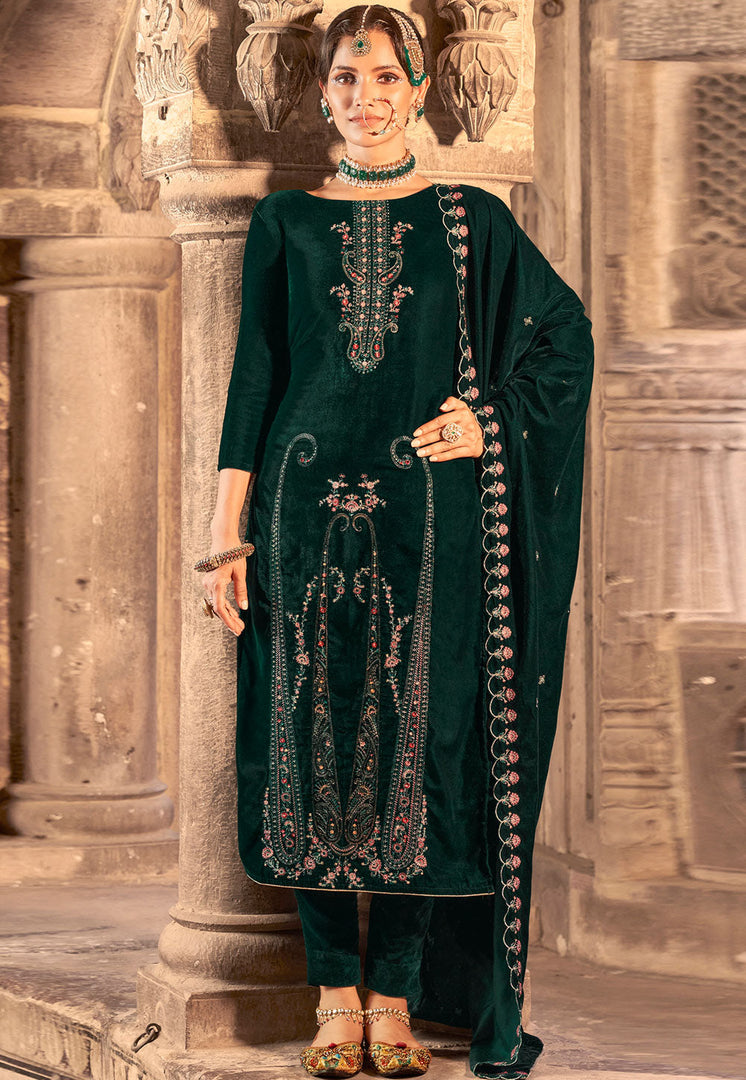 Green Velvet Pant Style Suit
