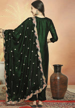 Load image into Gallery viewer, Green Velvet Pant Style Suit
