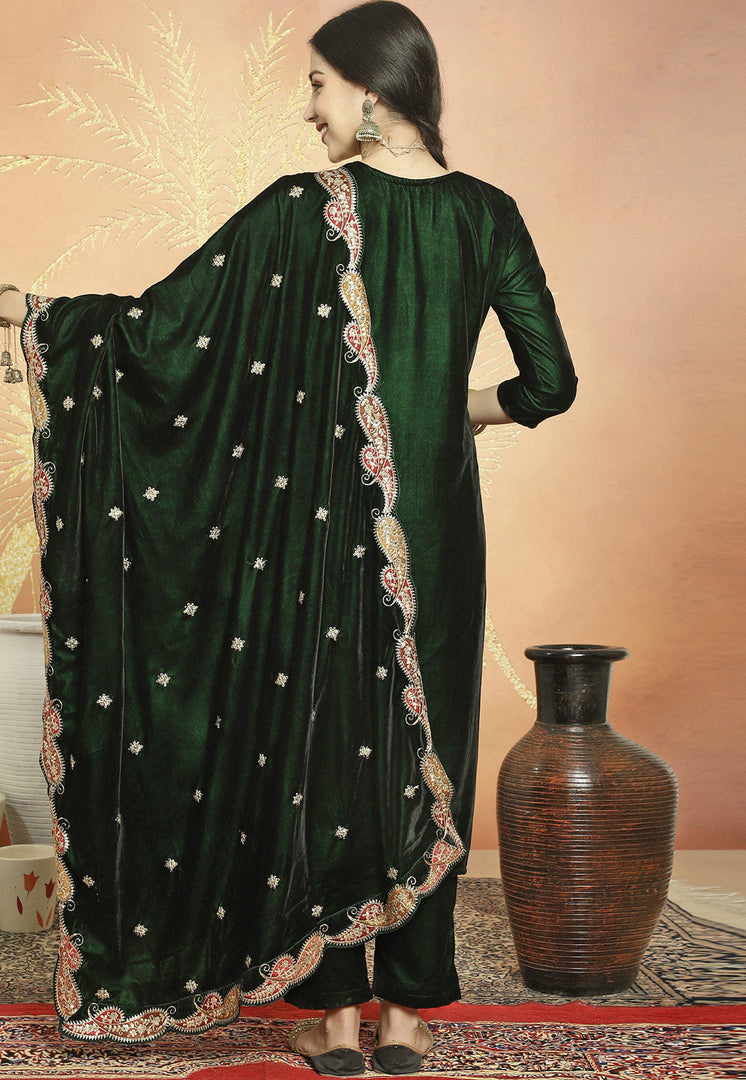 Green Velvet Pant Style Suit