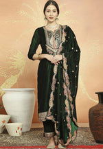 Load image into Gallery viewer, Green Velvet Pant Style Suit
