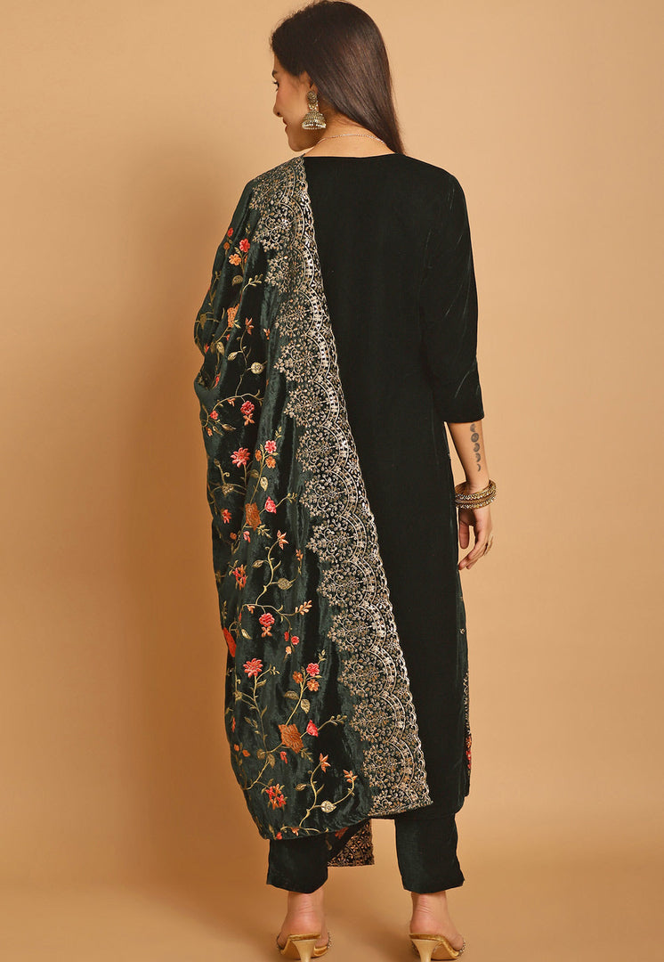Green Velvet Pant Style Suit