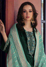 Load image into Gallery viewer, Green Velvet Pant Style Suit
