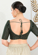 Load image into Gallery viewer, Green Velvet Readymade Blouse
