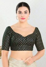 Load image into Gallery viewer, Green Velvet Readymade Blouse
